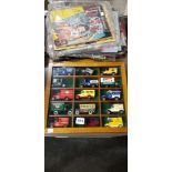 MODEL CAR DISPLAY CASE COMPLETE WITH MODELS