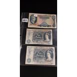 3 BANK OF ENGLAND £5 BANKNOTES FROM 1950-1970
