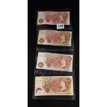 4 X 10-1 SHILLING NOTES