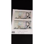 2 BANK OF ENGLAND £5 BANKNOTES