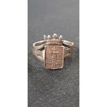 ANTIQUE SILVER RING INSCRIBED 'YPRES 1915'