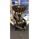 LARGE BLACK & GOLD CERAMIC PLANTER