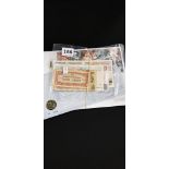 2 NUMISMATIC COVERS AND BANK NOTES