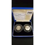 2 SILVER PROOF 50P COINS