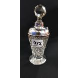 SILVER AND GLASS SCENT BOTTLE