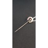 GOLD DIAMOND & RUBY HORSE SHOE STICK PIN