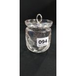 ANTIQUE PRESERVE JAR WITH SILVER LID