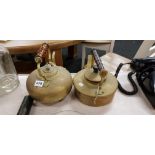 2 BRASS KETTLES