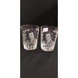 PAIR OF ANTIQUE ROBBIE BURNS ETCHED GLASSES