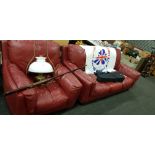 3 SEATER AND 1 CHAIR LEATHER SUITE