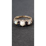 9 CARAT GOLD SAPPHIRE & OPAL RING