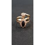 2 X 9 CARAT GOLD RINGS - 1 DIAMOND SOLITAIRE & 1 SAPPHIRE CLUSTER