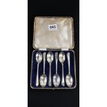 BOXED SILVER GOLFING TEASPOONS 1933