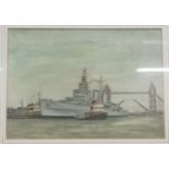 OIL PAINTING HMS BELFAST