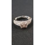 9 CARAT WHITE GOLD & DIAMOND RING WITH MATCHING DIAMOND ETERNITY RING WITH TOTAL OF CIRCA HALF CARAT