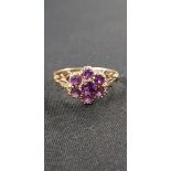 9 CARAT GOLD & AMETHYST RING