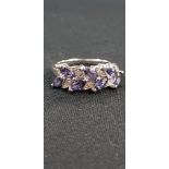 9 CARAT WHITE GOLD DIAMOND & TANZANITE RING