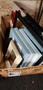 BOX OF FRAMED MIRRORS AND PRINTS