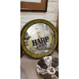 VINTAGE HARP LAGER PUB MIRROR