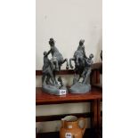 PAIR OF SPELTER FIGURES