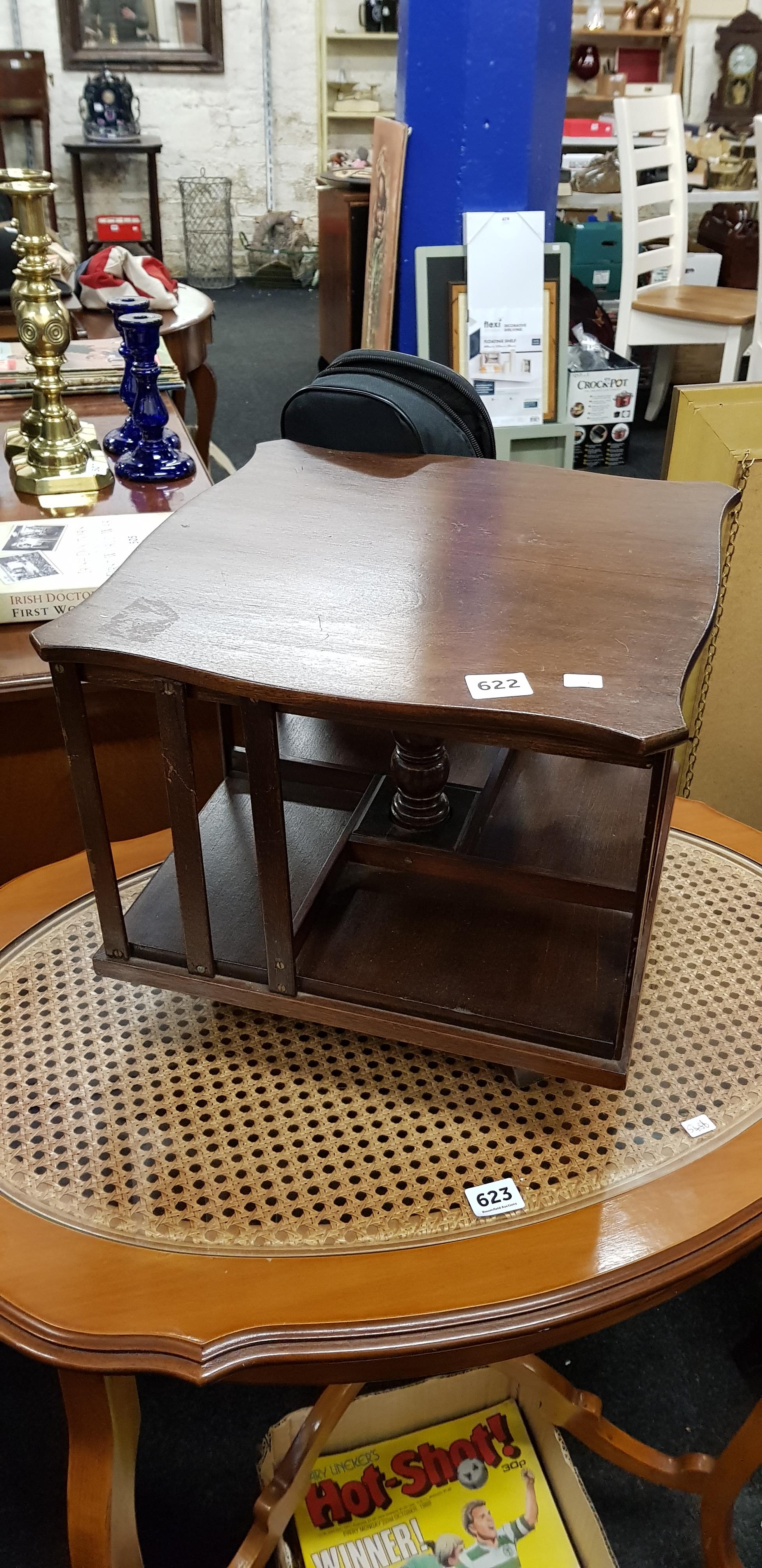 EDWARDIAN TABLE TOP ROTATING BOOKCASE