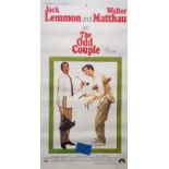 LARGE ORIGINAL LINEN BACKED 1960'S MOVIE POSTER 'THE ODD COUPLE' WITH WALTER MATTHAU & JACK LEMON