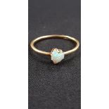 ANTIQUE 9CT GOLD AND OPAL HEART RING