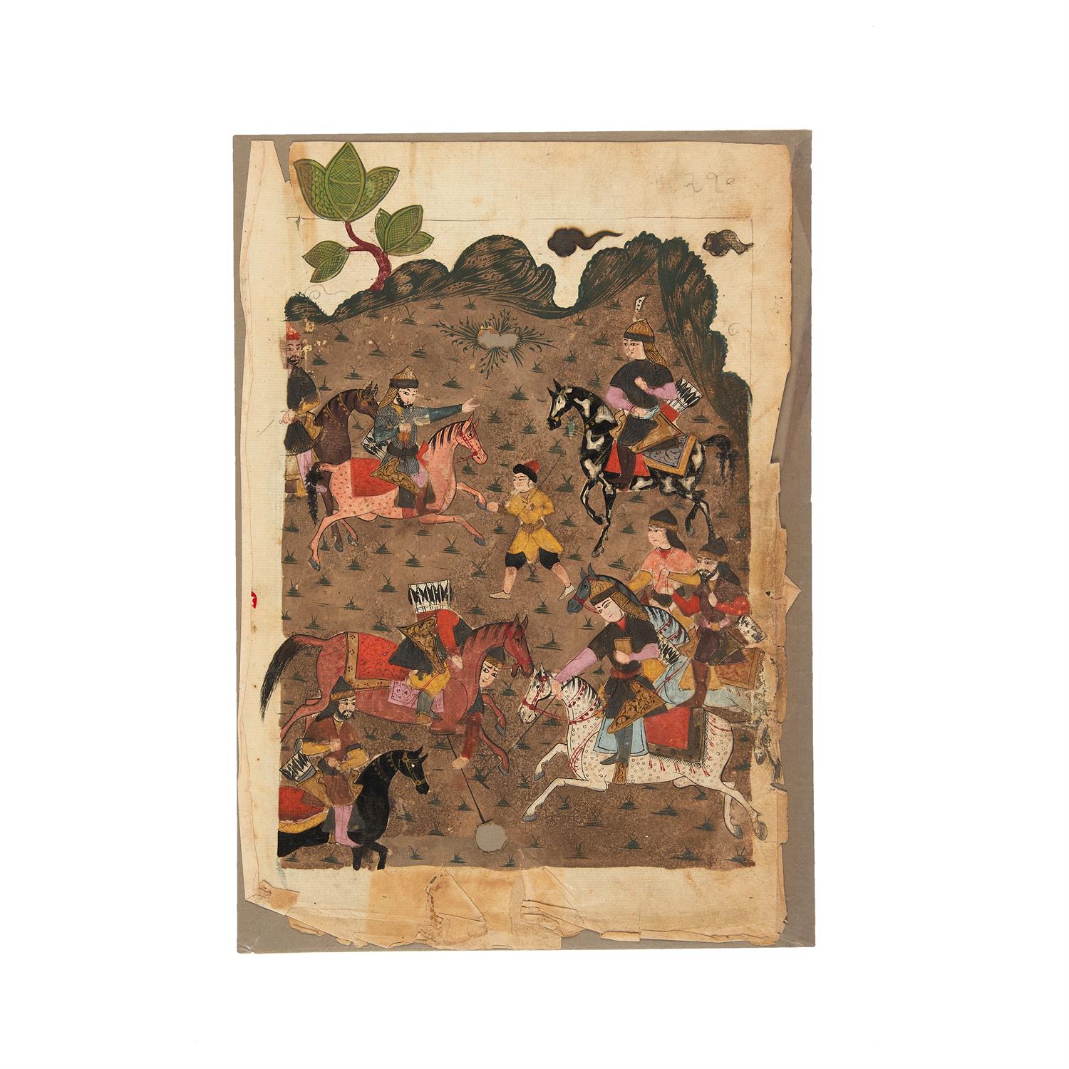 Three full-page illustrations from Shahnameh, miniatures on paper [India (Deccan), c. 1700] - Image 3 of 3