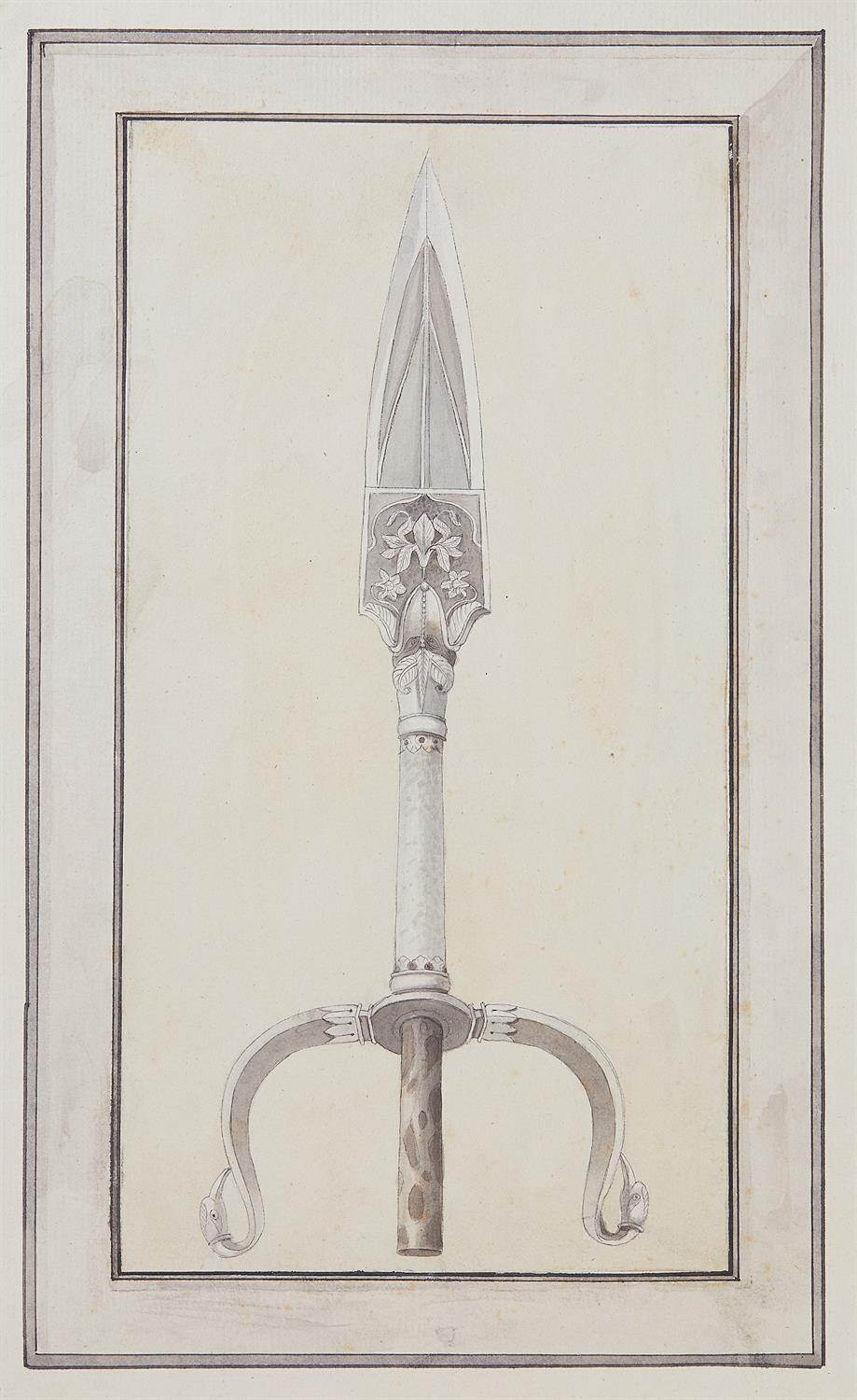 George Landseer, Indian Khanjar and Ballam studies, watercolours on paper [India, c. 1860] - Image 2 of 2