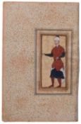 Portrait of a courtier, miniature on polished paper [Safavid Persia, late 16th century]