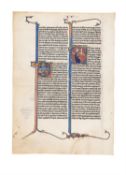 Leaf from a large Bible, in Latin, manuscript on parchment [Northern France (Paris), c. 1280-90]