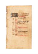 Book of Hours leaf, in Latin, manuscript on parchment [England, or Low Countries, mid-15th century]