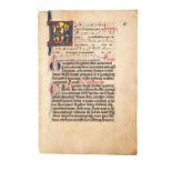 Leaf from a Missal, in Latin, manuscript on parchment [Low Countries, 2nd half of 13th century]