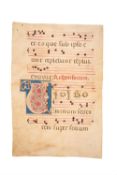 Leaf from an antiphoner, in Latin, manuscript on parchment [Italy, 2nd half of the 13th century]