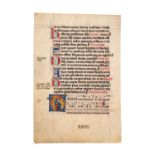 Leaf from a Missal, in Latin, manuscript on parchment [Low Countries, 2nd half of 13th century]