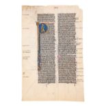 Leaf from a Bible, in Latin, manuscript on parchment [Northern France (Paris), mid-13th century]