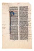 Leaf from a Bible, in Latin, manuscript on parchment [Northern France (Paris), mid-13th century]