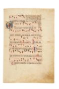 Leaf from a Gradual, in Latin, manuscript on parchment [Italy, early 14th century]