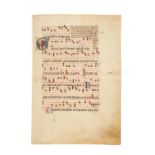 Leaf from a Gradual, in Latin, manuscript on parchment [Italy, early 14th century]