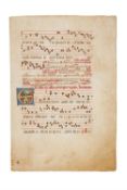 Leaf from a Gradual, in Latin, manuscript on parchment [Italy, early 14th century]