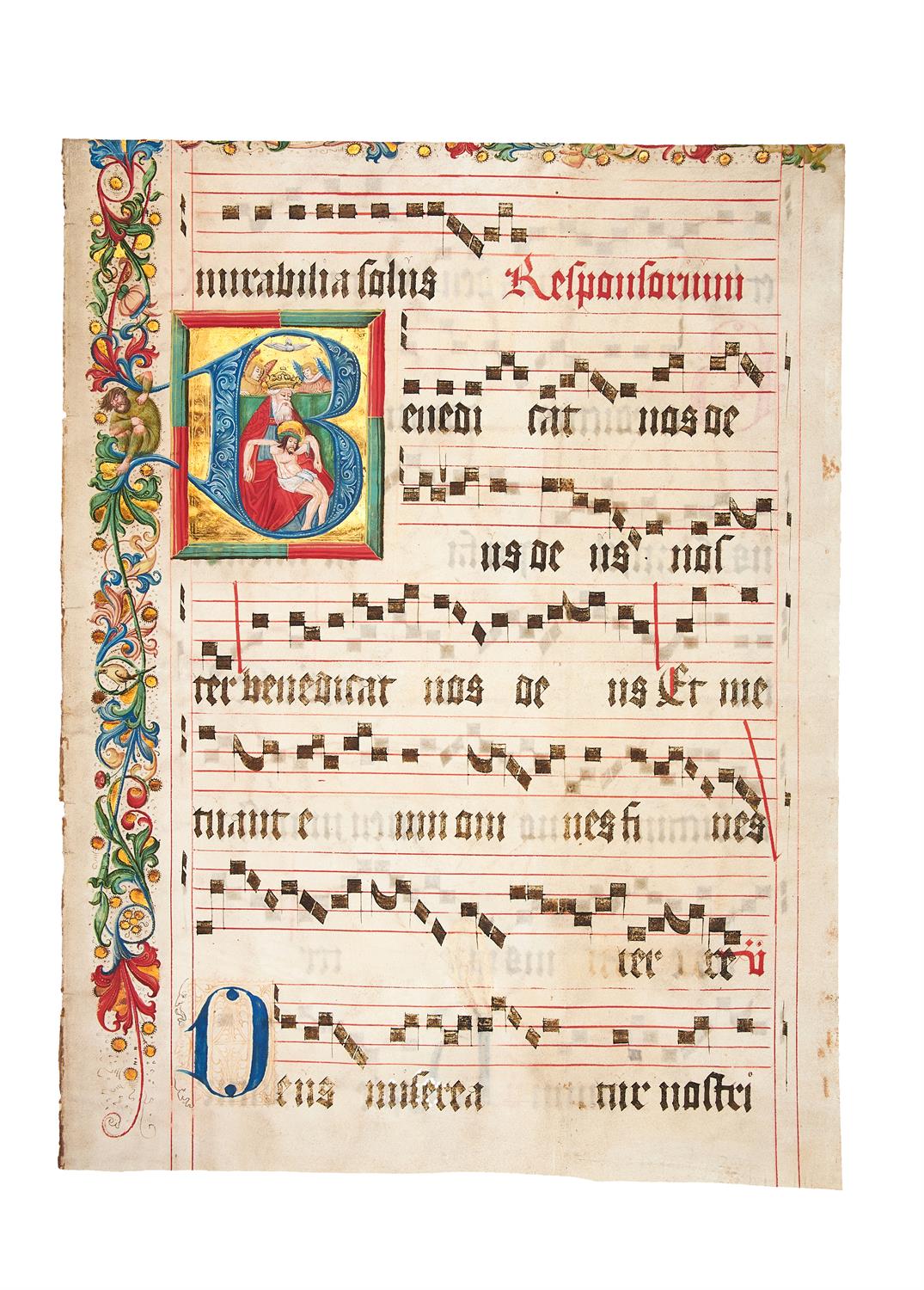 The Trinity, leaf from manuscript choirbook [southern Germany, 2nd quarter of the 16th century]