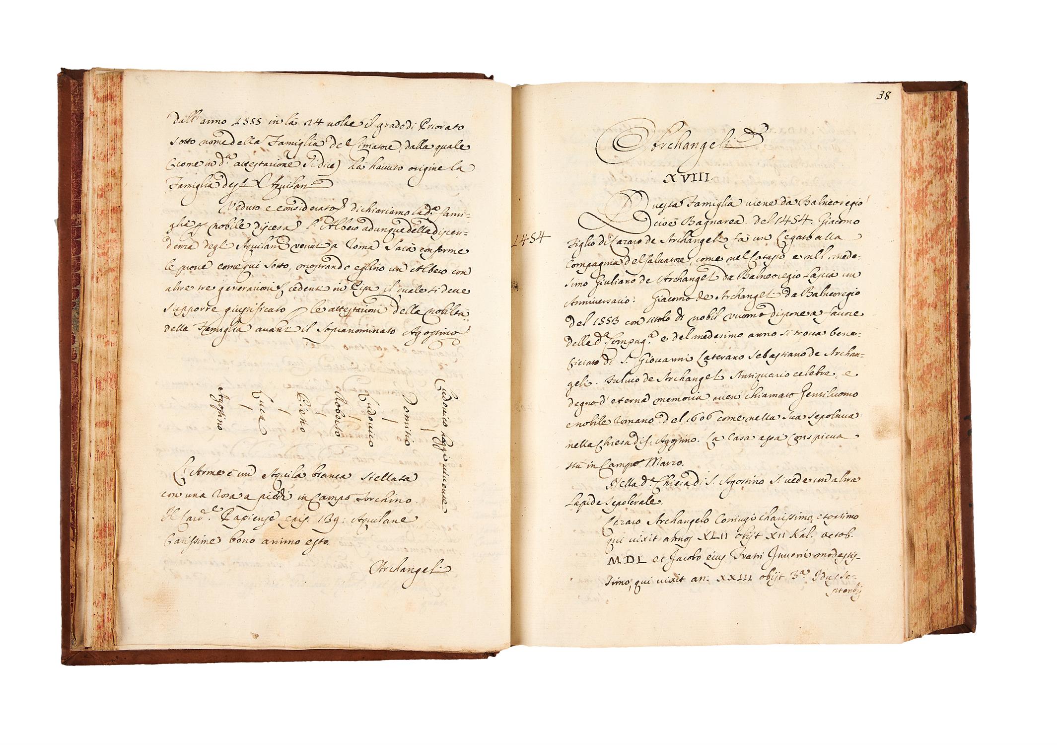Ɵ Manuscritto delle Famiglie Romane Nobili, in Italian, manuscript on paper [Italy, 18th century] - Image 3 of 5
