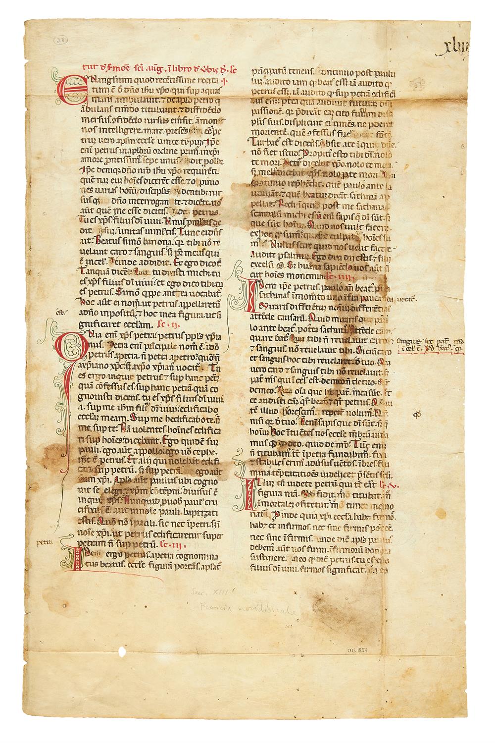 Homilies, in Latin, manuscript on parchment [northern Italy (perhaps the Veneto), c. 1200]