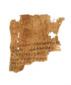 ‡ Homer, Iliad XI:1-5, in Greek, epic verse, manuscript on papyrus [Egypt, 2nd century AD.]