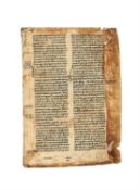 Ɵ Commentary on Matthew 2:11-18, in Latin, manuscript on parchment [England, c. 1200]