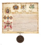 George I, Royal Letters Patent for a grant of arms, manuscript charter on parchment [England, 1715]