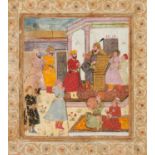 A Ruler with his attendants, on paper [Mughal India, second half of the eighteenth century]