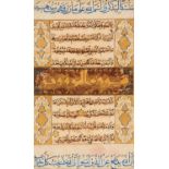 Leaf from a Qur'an, , illuminated manuscript on paper [Near East, c. 1600]