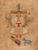 Large Buddhist painting on paper [India (possibly Deccan), early twentieth century]