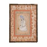 Portrait of a seated youth, illuminated drawing on paper [Safavid Persia, mid-seventeenth century]